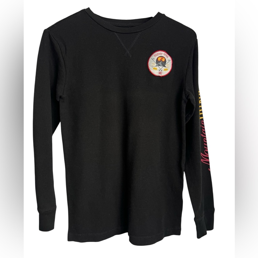Roebuck & Company Black Long Sleeve Waffle Kids Shirt - L (14/16)